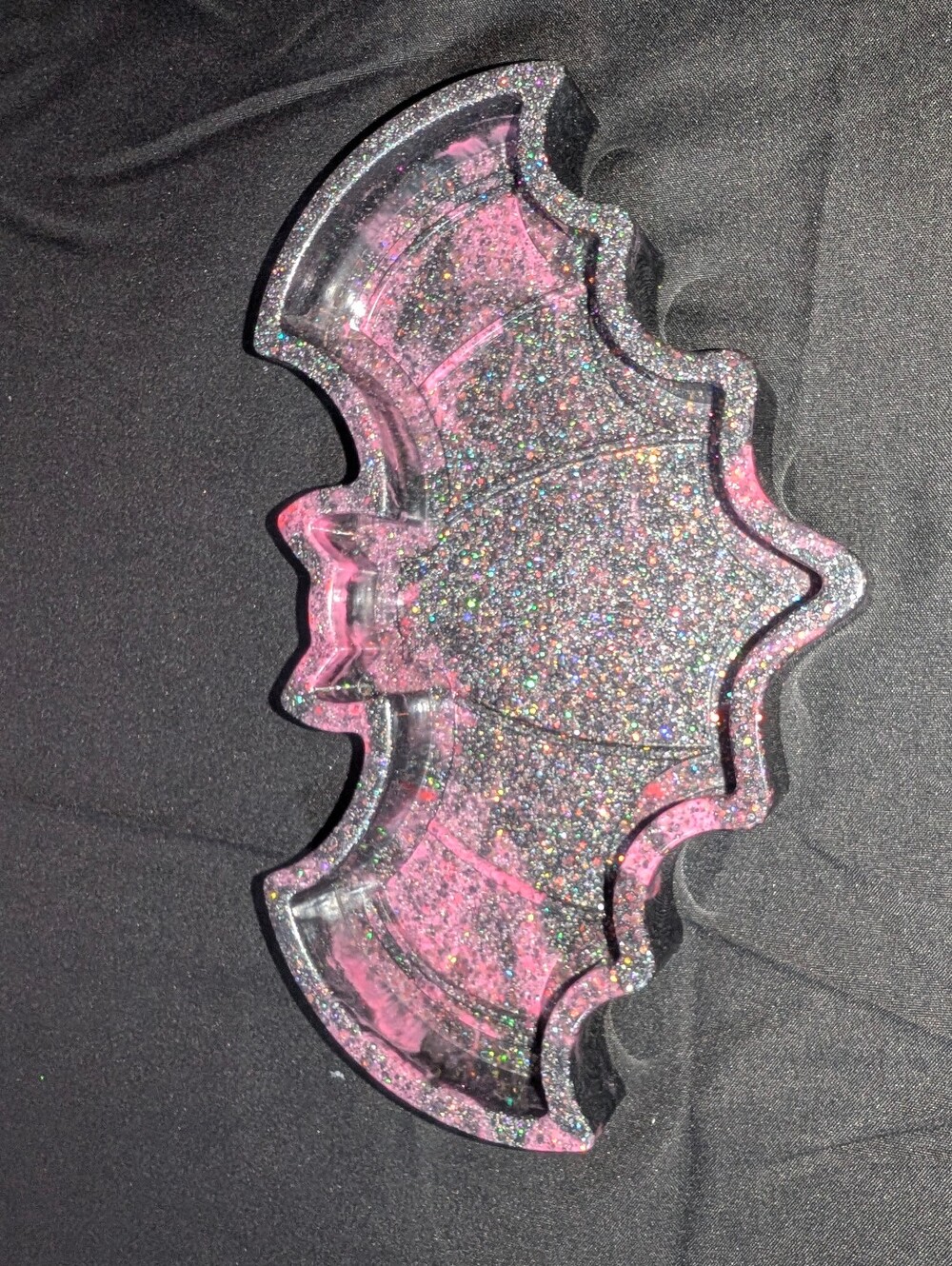 Handmade Glitter Bat-Shaped Trinket Tray
